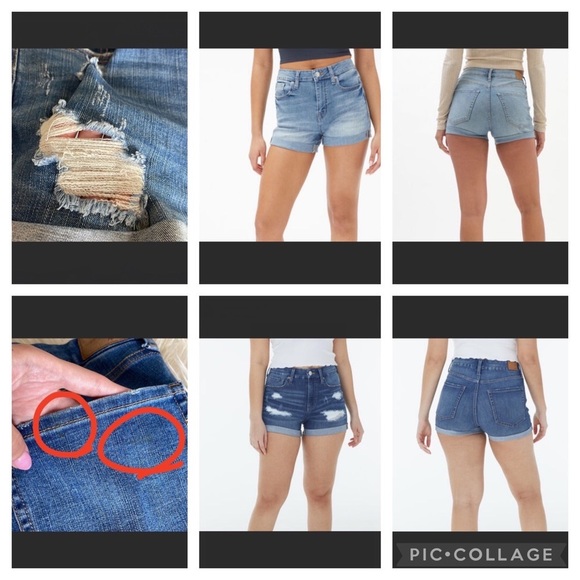 Aero bundle lot set of two Jean short shorts light and medium Wash high waisted - Picture 3 of 16